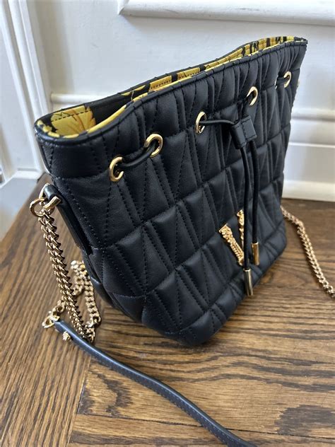 versace virtus bucket bag|versace virtus quilted evening bag.